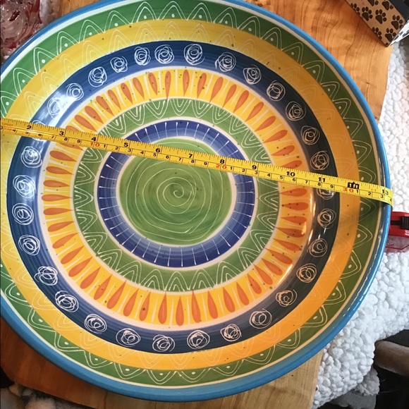 NWOT Stunning design Ceramic Serving Bowl 13” Round - Picture 5 of 6